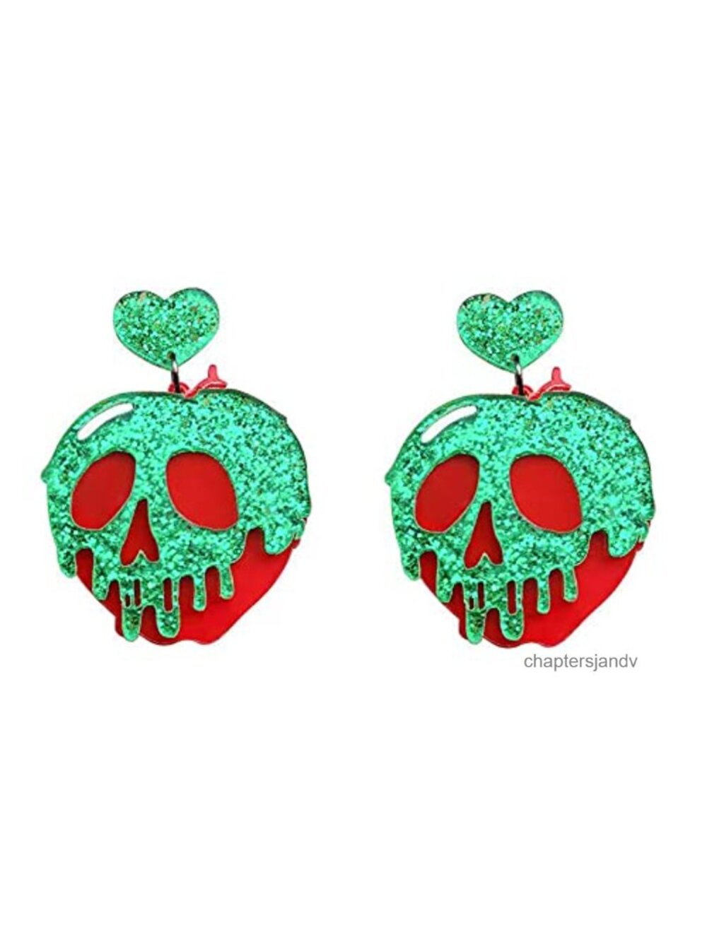 Poison Apple Dangle Earrings Halloween Cosplay Costume